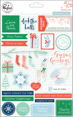Holiday Vibes Puffy Stickers 5"X7" 25/Pkg