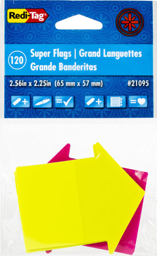 Redi-Tag See Notes Super Size Arrow Flags 120/Pkg