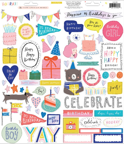 Hooray Cardstock Stickers 73/Pkg