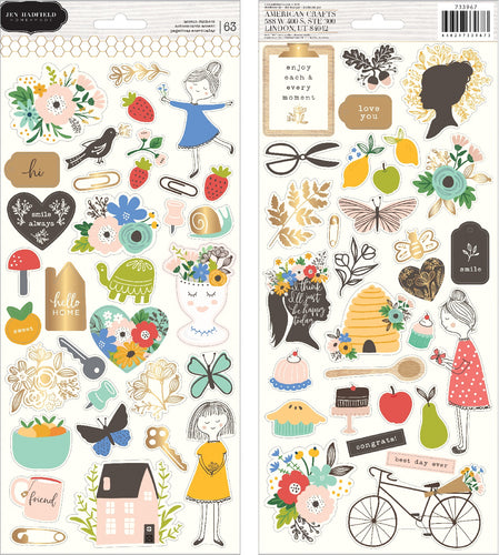 Jen Hadfield Along The Way Cardstock Stickers 6"X12" 63/Pkg