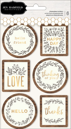 Jen Hadfield Along The Way Dimensional Stickers 6/Pkg