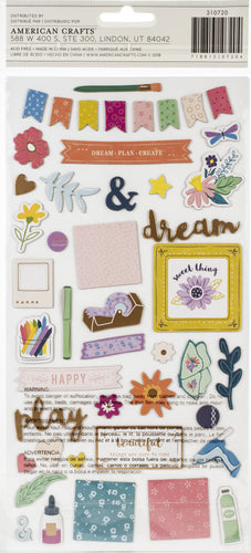 Paige Evans Whimsical Thickers Stickers 5.5"X11" 89/Pkg