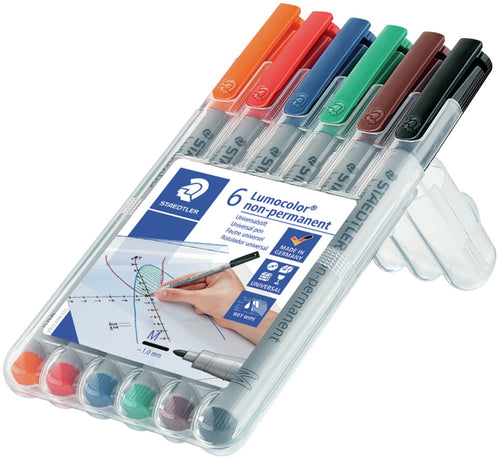 Lumocolor Non-Permanent 1.0mm Pens 6/Pkg
