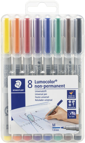 Lumocolor Non-Permanent 1.0mm Pens 8/Pkg