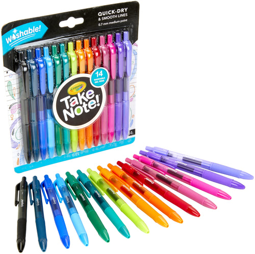 Crayola Take Note! Washable Gel Pens 14/Pkg