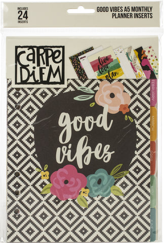 Carpe Diem Good Vibes Double-Sided A5 Planner Inserts