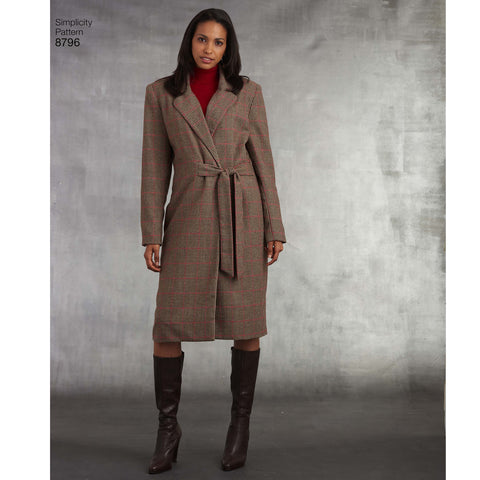 Simplicity Misses & Miss Petite Lined Coat With Variations