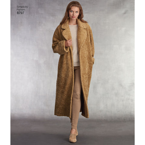 Simplicity Misses Loose-Fitting Lined Coat