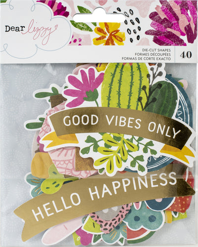 Dear Lizzy New Day Ephemera Cardstock Die-Cuts 40/Pkg