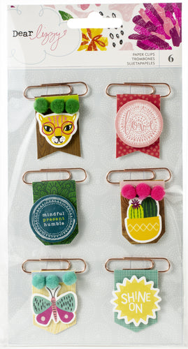 Dear Lizzy New Day Layered Paper Clips 6/Pkg