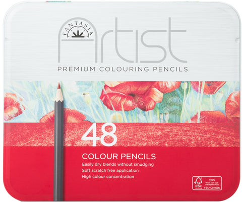 Fantasia Premium Color Pencil Set W/Storage Tin 48/Pkg
