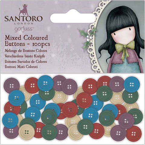 Santoro's Gorjuss Colored Mixed Buttons 100/Pkg