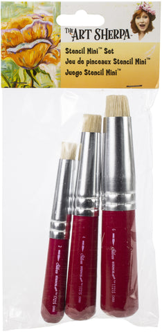 Art Sherpa Stencil Mini Brush Set 3/Pkg