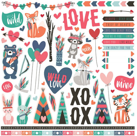 Wild Love Stickers 12"X12"