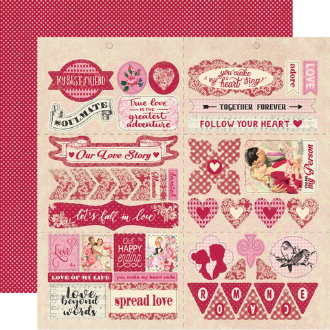 Romance Double-Sided Cardstock Die-Cut Sheet 12"X12"