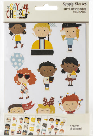 Say Cheese 4 Happy Kids Stickers 4"X6" 8/Pkg