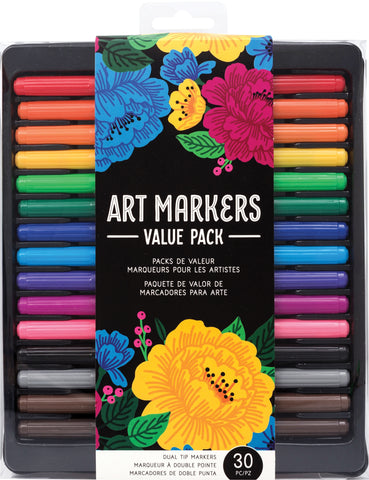 American Crafts Dual Tip Art Markers Value Pack 30/Pkg