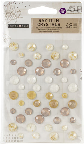 Pretty Pale Say It In Crystals Adhesive Embellishments