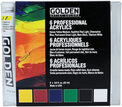 Golden Heavy Body Acrylic Paint Introductory Set 6/Pkg