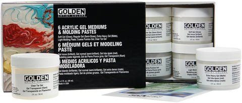 Golden Gels & Molding Paste Mediums Set 6/Pkg