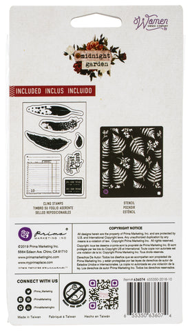 Prima Marketing Midnight Garden Cling Rubber Stamps & Stenci