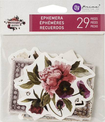 Prima Marketing Midnight Garden Cardstock Ephemera 29/Pkg