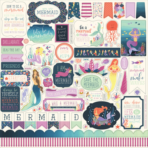 Mermaid Dreams Cardstock Stickers 12"X12"