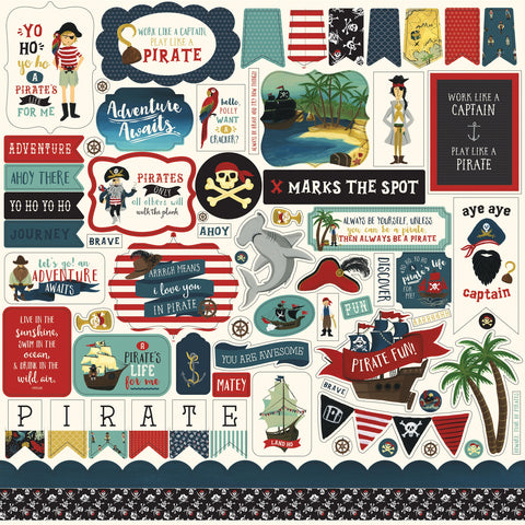 Pirate Tales Cardstock Stickers 12"X12"