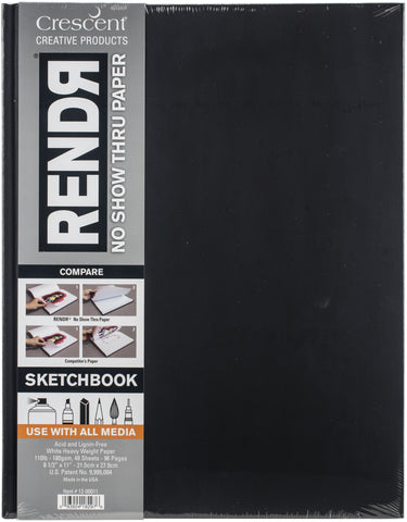 RENDR No Show Thru Hardcover Sketch Book 8.5"X11"