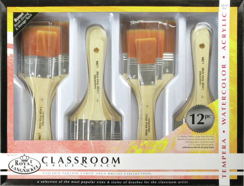 Golden Taklon Large Brush Box Set 12/Pkg