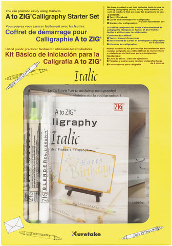 Kuretake A to ZIG Calligraphy Starter Set-Italic