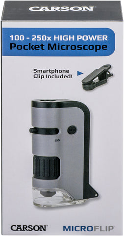 Carson MicroFlip 100 250X Lighted Microscope
