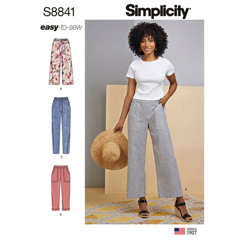 Simplicity Easy-To-Sew Misses Pull On Pants With Variations