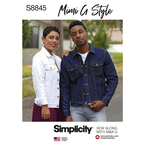 Simplicity Mimi G Style Misses Mens & Teens Jean Jacket