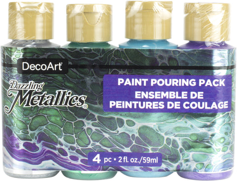 DecoArt Dazzling Metallics Paint Pouring Pack 4/Pkg