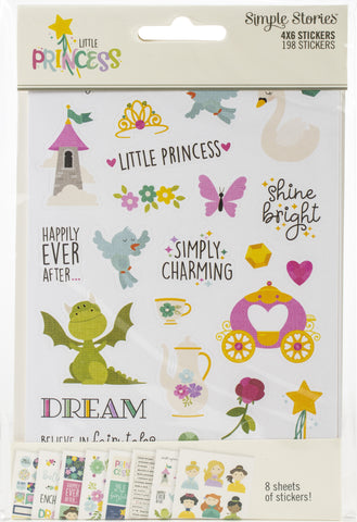 Little Princess Stickers 4"X6" 8/Pkg