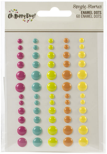 Oh Happy Day Enamel Dots Embellishments 60/Pkg