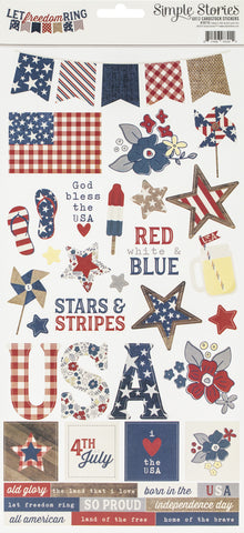Simple Sets Let Freedom Ring Cardstock Stickers 6"X12"