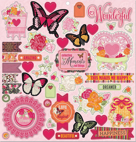 Sweet Clementine Chipboard Stickers 12"X12"