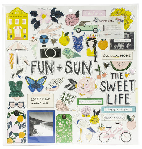 Maggie Holmes Sunny Days Chipboard Stickers 51/Pkg