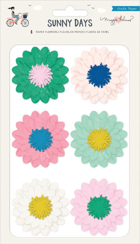 Maggie Holmes Sunny Days Adhesive Paper Flowers 6/Pkg