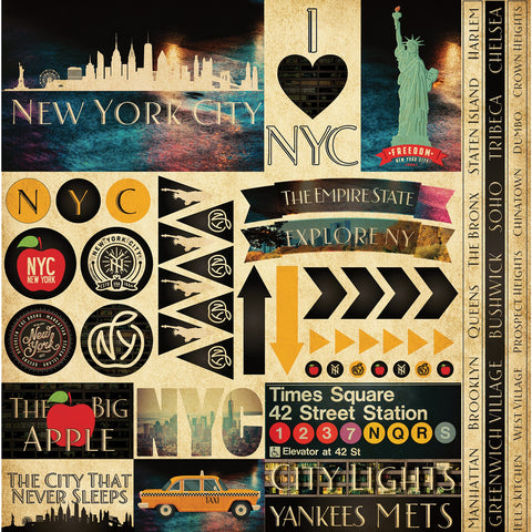 New York Sticker 12"X12"