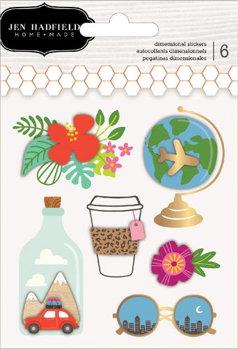 Chasing Adventures Layered Stickers 6/Pkg