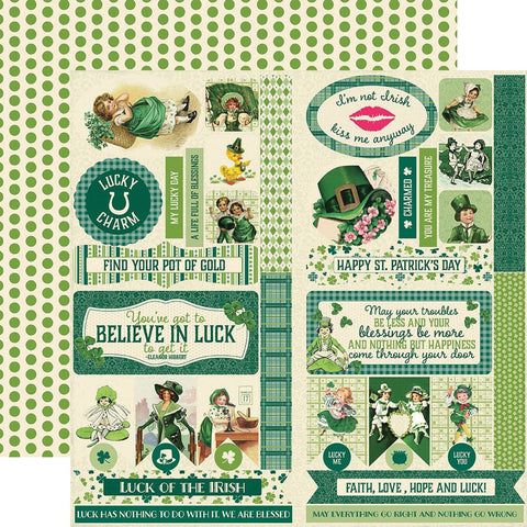 Clover Double-Sided Cardstock Die-Cut Sheet 12&quot;X12&quot;
