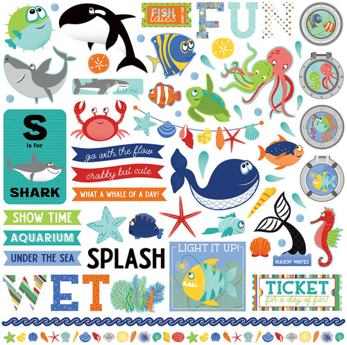 Fish Tales Stickers 12"X12"