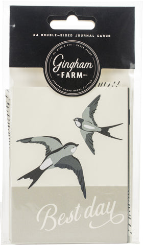 Gingham Farm Double-Sided Journal Cards 24/Pkg