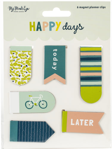 Happy Days Magnetic Clips 6/Pkg