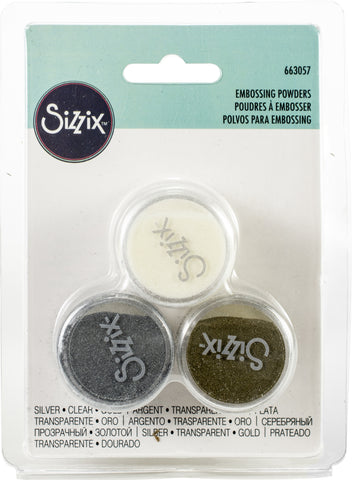 Sizzix Embossing Powders 3/Pkg