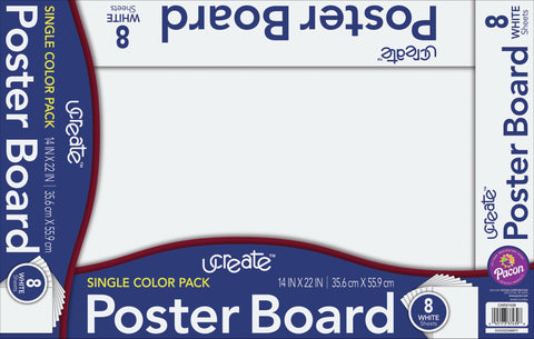 U-Create Poster Board 14"X22" 8/Pkg