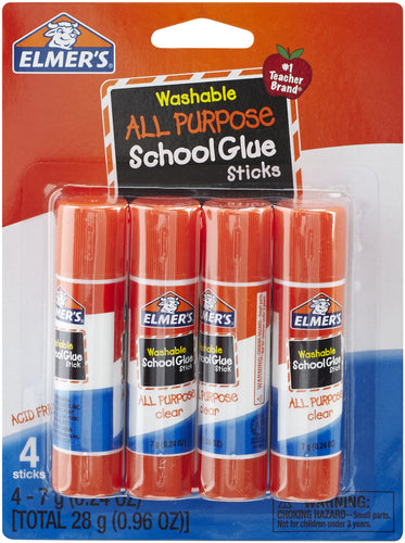 Elmer's Washable School Glue Stick 4/Pkg